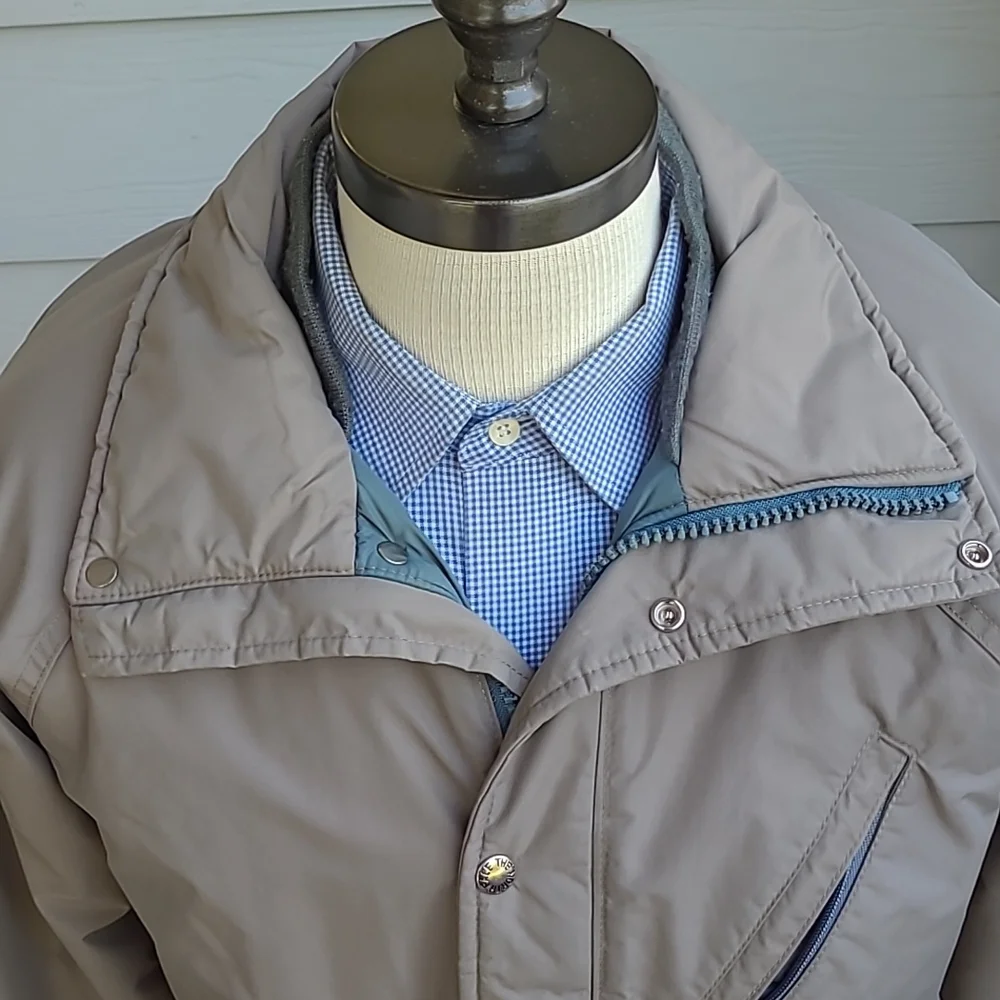 THE NORTH FACE Khaki Beige Tan Nylon Fill Gore Tex USA Mens Sz M Jacket Coat VTG